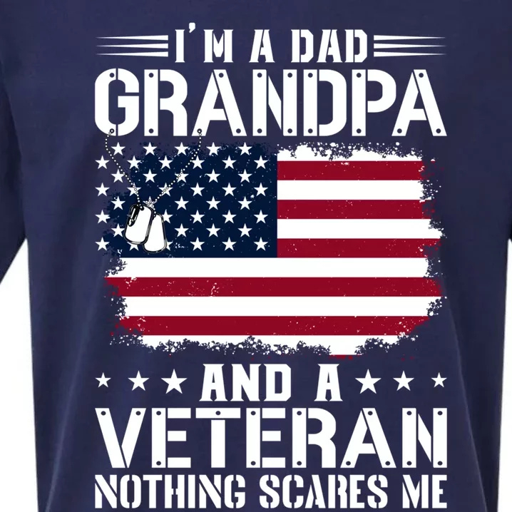 IM A Dad Grandpa And A Veteran Nothing Scares Me Sueded Cloud Jersey T-Shirt