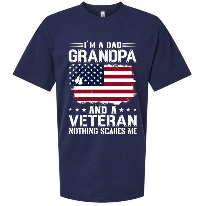 IM A Dad Grandpa And A Veteran Nothing Scares Me Sueded Cloud Jersey T-Shirt