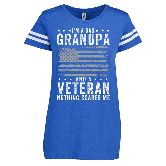 IM A Dad Grandpa And Veteran Fathers Day Enza Ladies Jersey Football T-Shirt