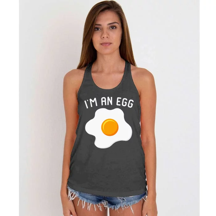 IM An Egg Costume Funny Halloween Present Fried Egg Women's Knotted Racerback Tank