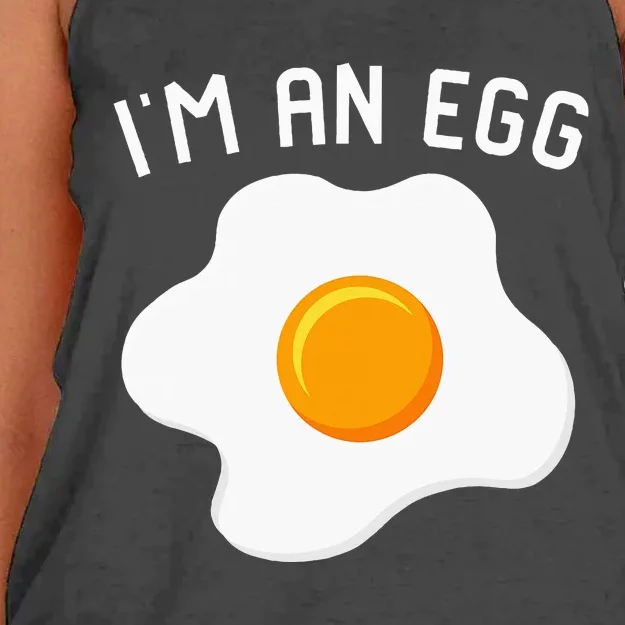 IM An Egg Costume Funny Halloween Present Fried Egg Women's Knotted Racerback Tank