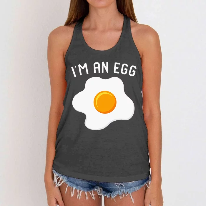 IM An Egg Costume Funny Halloween Present Fried Egg Women's Knotted Racerback Tank