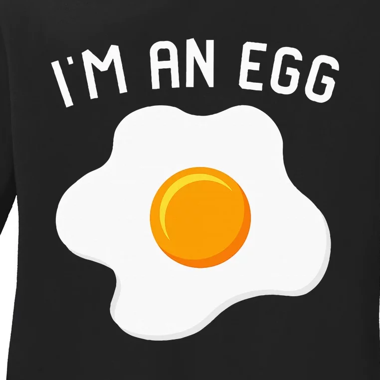 IM An Egg Costume Funny Halloween Present Fried Egg Ladies Long Sleeve Shirt