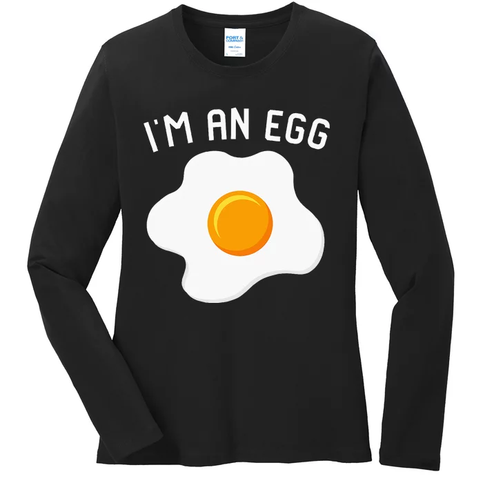 IM An Egg Costume Funny Halloween Present Fried Egg Ladies Long Sleeve Shirt