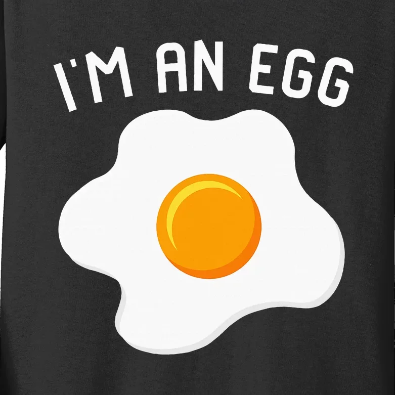 IM An Egg Costume Funny Halloween Present Fried Egg Kids Long Sleeve Shirt