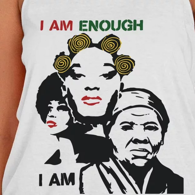 I Am Enough Women's Knotted Racerback Tank