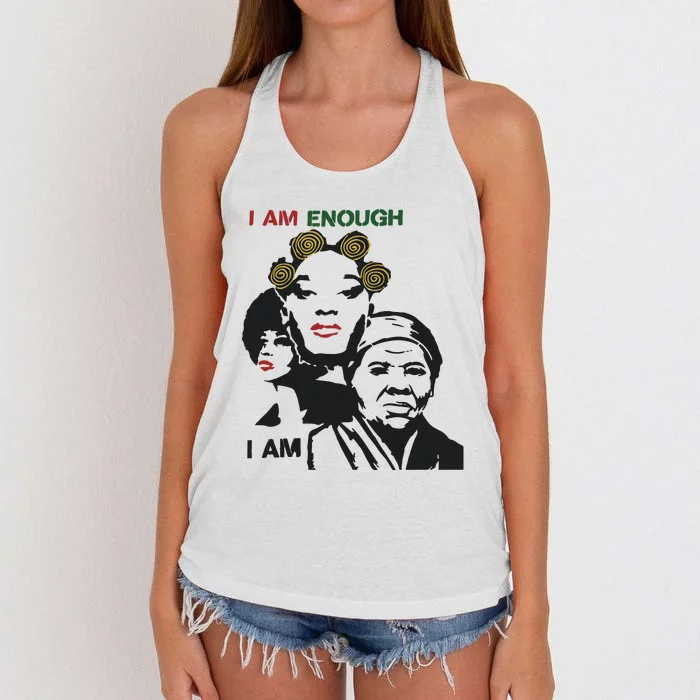 I Am Enough Women's Knotted Racerback Tank