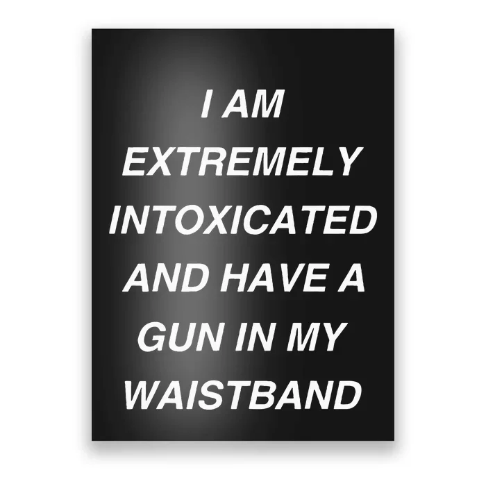 I Am Extremely Intoxicated And Have A Gun In My Waistband Poster