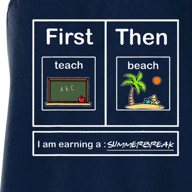 I Am Earning A Summerbreak Teach Then Beach Funny Teacher Women's Racerback Tank