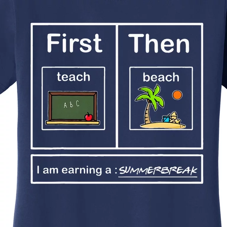 I Am Earning A Summerbreak Teach Then Beach Funny Teacher Women's T-Shirt