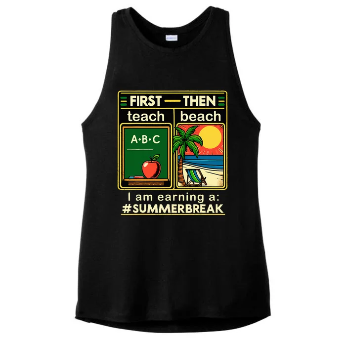 I Am Earning A Summer Break Ladies Tri-Blend Wicking Tank