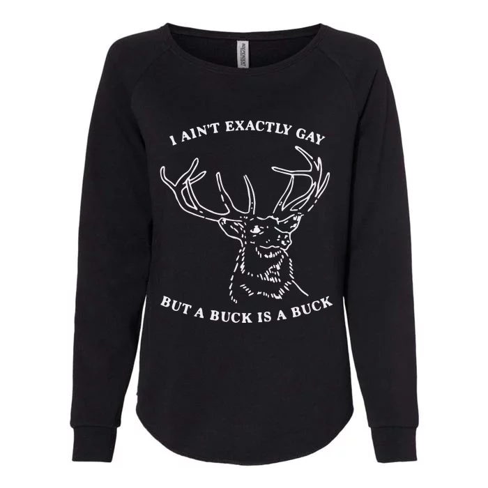 I Ain’T Exactly Gay But A Buck Is A Buck Womens California Wash Sweatshirt