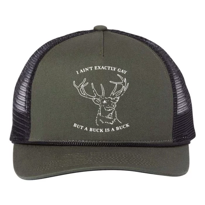 I Ain’T Exactly Gay But A Buck Is A Buck Retro Rope Trucker Hat Cap