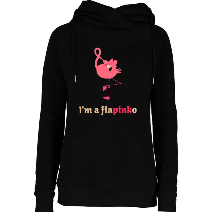 Im A Flapinko Pink Ribbon Breast Cancer Awareness Month October Gift Womens Funnel Neck Pullover Hood