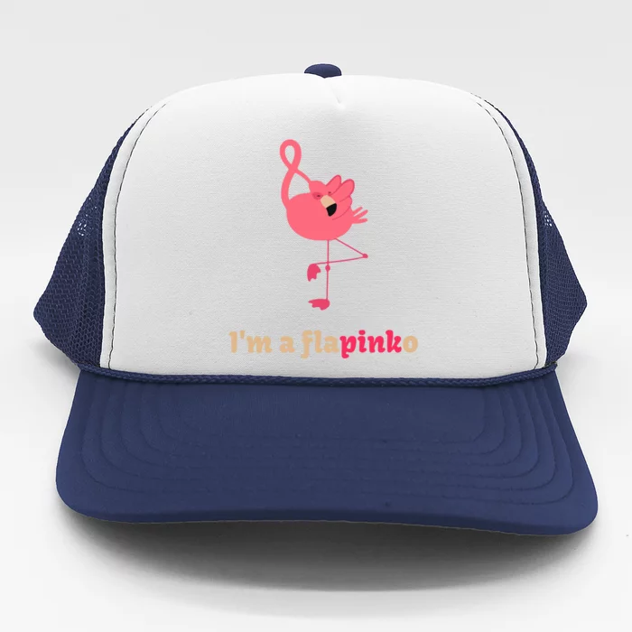 Im A Flapinko Pink Ribbon Breast Cancer Awareness Month October Gift Trucker Hat