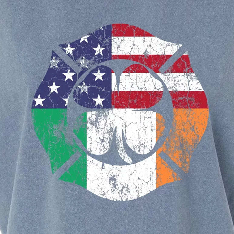 Irish American Flag Ireland Flag ST PATRICKS DAY Firefighter Garment-Dyed Women's Muscle Tee