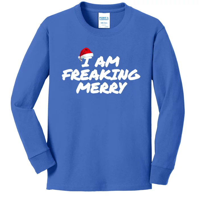 I Am Freaking Merry Christmas Great Gift Kids Long Sleeve Shirt