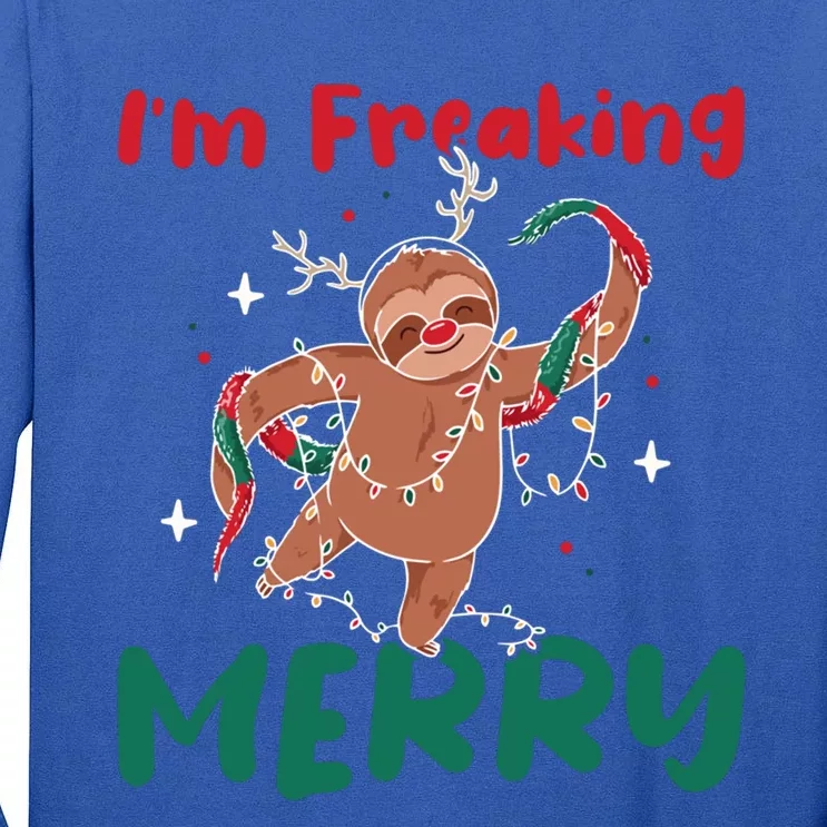 I Am Freaking Merry Merry Christmas Funny Xmas Gift Tall Long Sleeve T-Shirt