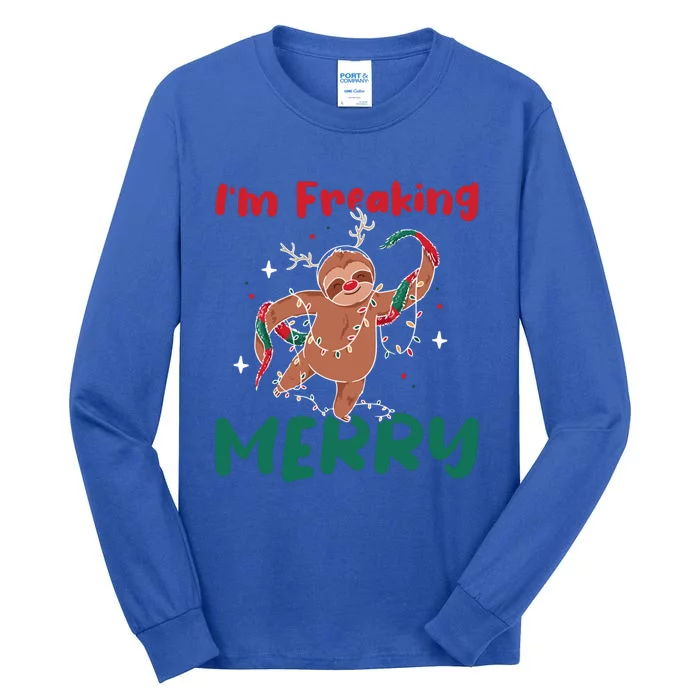 I Am Freaking Merry Merry Christmas Funny Xmas Gift Tall Long Sleeve T-Shirt