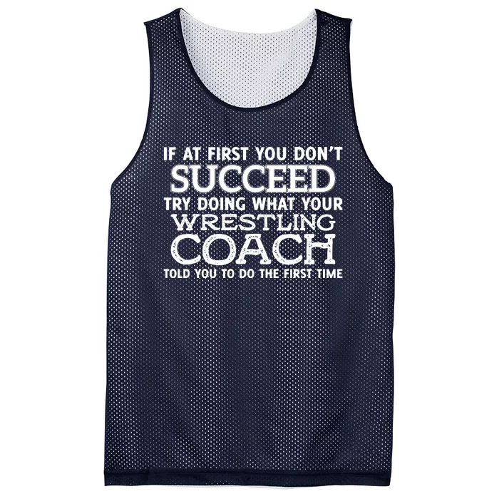 If At First You Dont Succeed Funny Wrestling Coach Mesh Reversible Basketball Jersey Tank