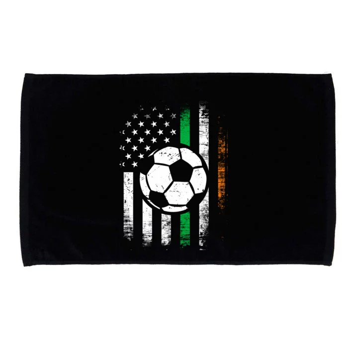 Irish American Flag Soccer St Patrick's Day Heritage Cute Gift Microfiber Hand Towel