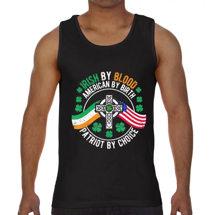 Irish American Flag Celtic Cross Funny St Patrick's Day Comfort Colors® Tank Top