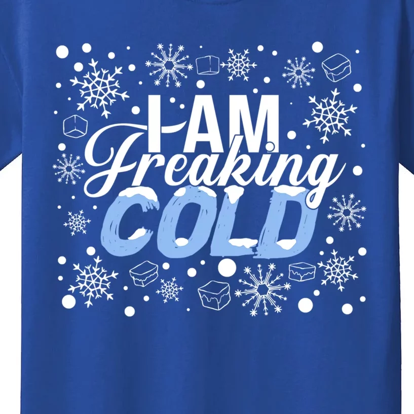 I Am Freaking Winter Cold Christmas Hate Outside Home Snow Great Gift Kids T-Shirt