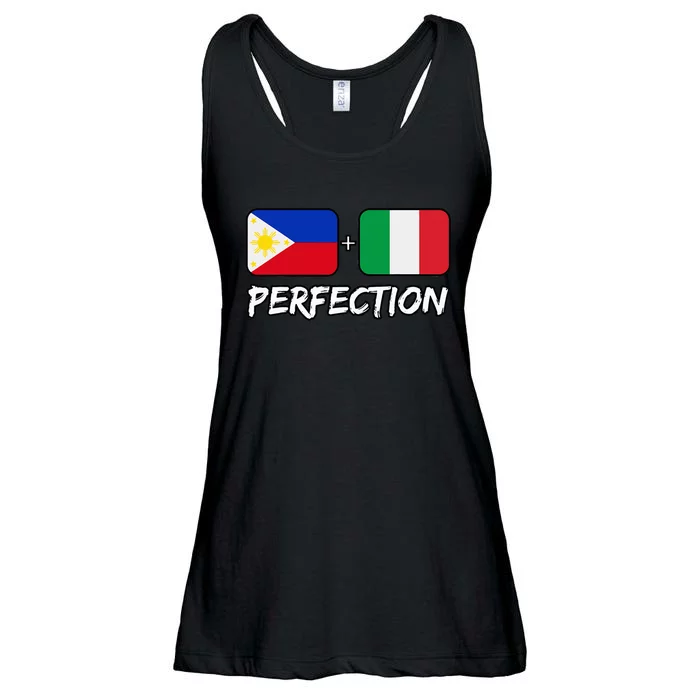 Italian And Filipino Perfection Mix DNA Flag Heritage Ladies Essential Flowy Tank