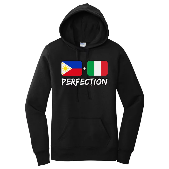 Italian And Filipino Perfection Mix DNA Flag Heritage Women's Pullover Hoodie