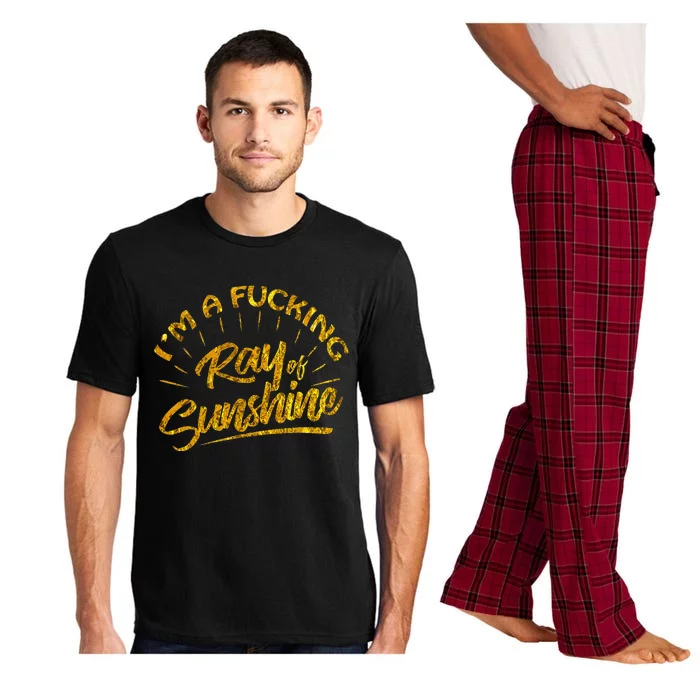 Im A Fucking Ray Of Sunshine Sarcastic Gold Font Pajama Set