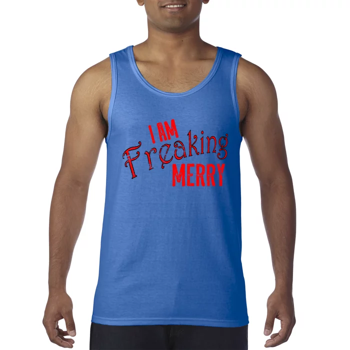 I Am Freaking Merry Red Christmas Spirit Gift Tank Top