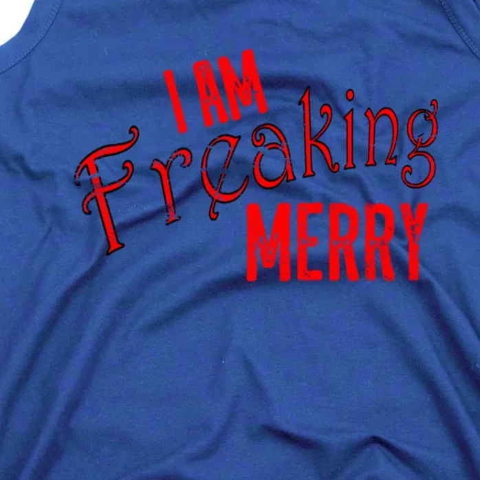 I Am Freaking Merry Red Christmas Spirit Gift Tank Top