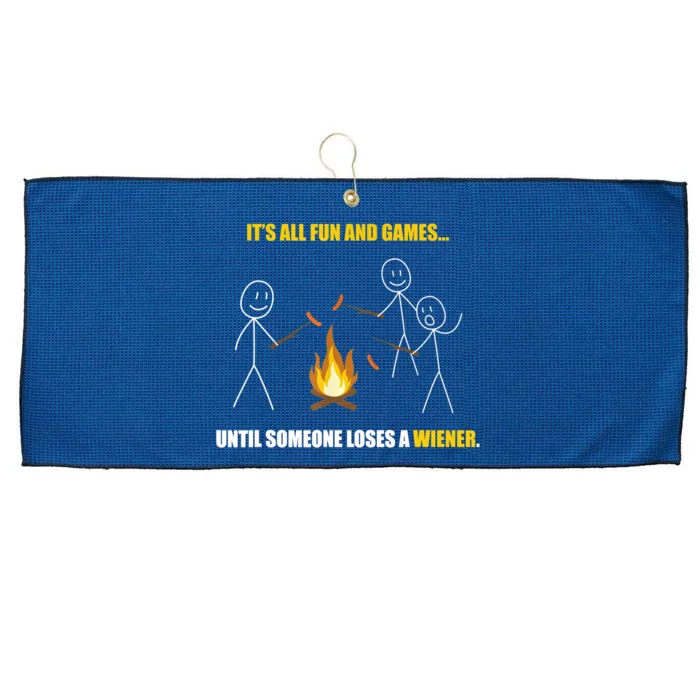 It's All Fun And Games Until Someone Loses A Wiener Gift Large Microfiber Waffle Golf Towel