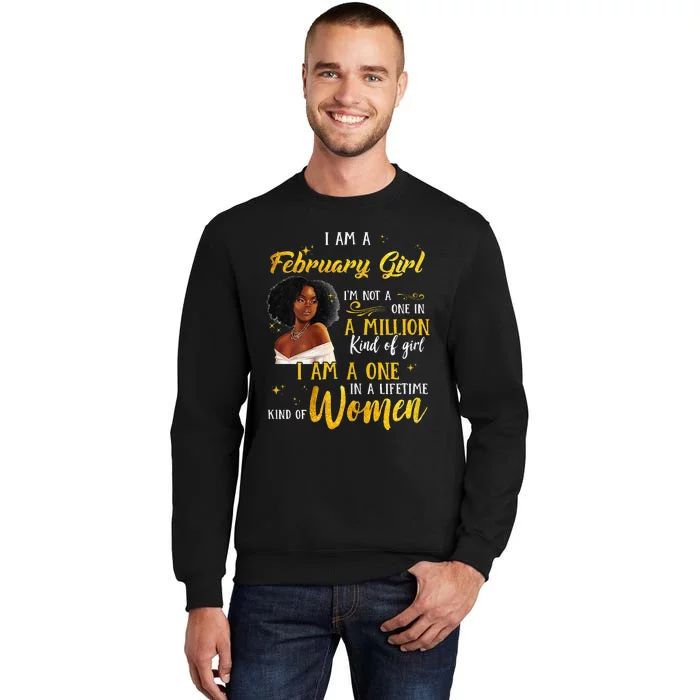 im a february black wo aquarius birthday s Tall Sweatshirt