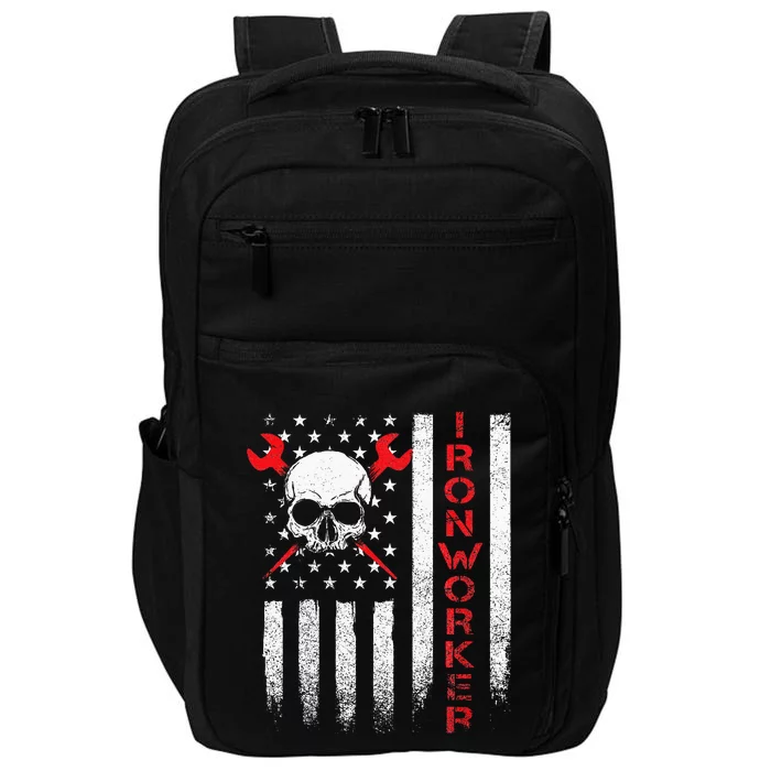 Ironworker American Flag Union Metal Worker Ironworking Impact Tech Backpack