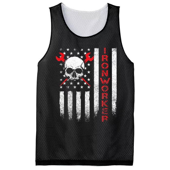 Ironworker American Flag Union Metal Worker Ironworking Mesh Reversible Basketball Jersey Tank