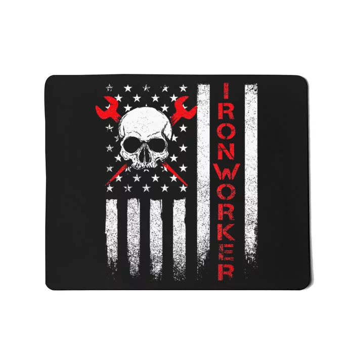 Ironworker American Flag Union Metal Worker Ironworking Mousepad