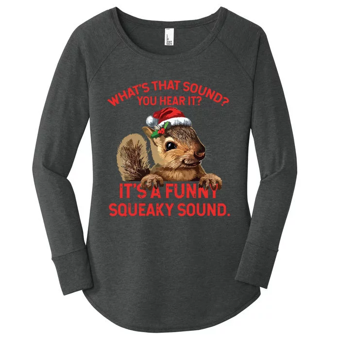 Its A Funny Squeaky Sound Christmas Squirrel Women's Perfect Tri Tunic Long Sleeve Shirt