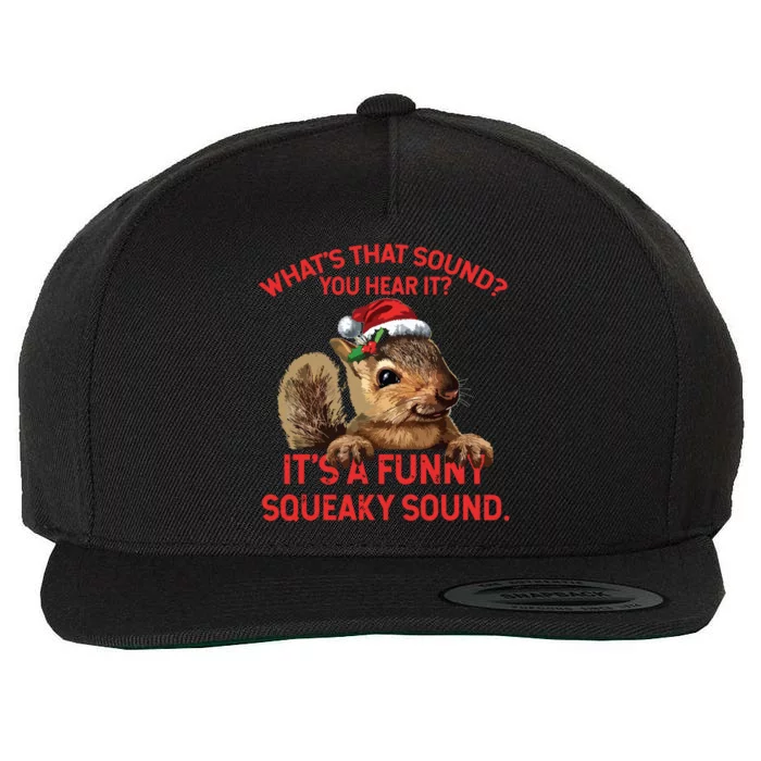 Its A Funny Squeaky Sound Christmas Squirrel Wool Snapback Cap