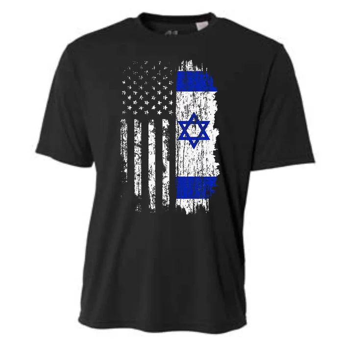 Israeli American Flag Pride Israel Usa Israeli Cooling Performance Crew T-Shirt