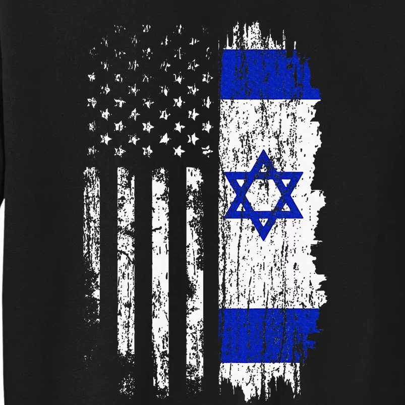 Israeli American Flag Pride Israel Usa Israeli Tall Sweatshirt