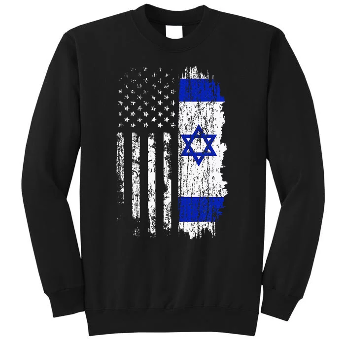 Israeli American Flag Pride Israel Usa Israeli Tall Sweatshirt