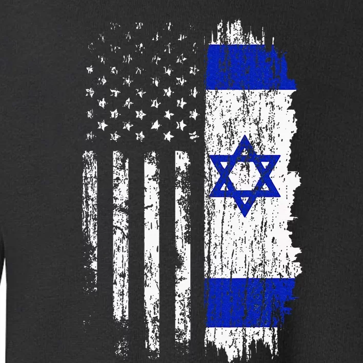 Israeli American Flag Pride Israel Usa Israeli Toddler Sweatshirt