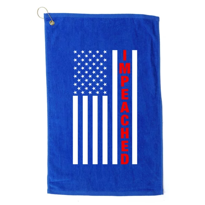 Impeached American Flag Against Donald Trump Merica Gift Platinum Collection Golf Towel