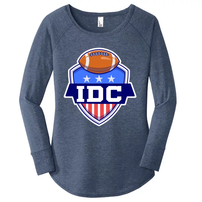 Idc American Football I Don't Care Football Lover Gift Women's Perfect Tri Tunic Long Sleeve Shirt