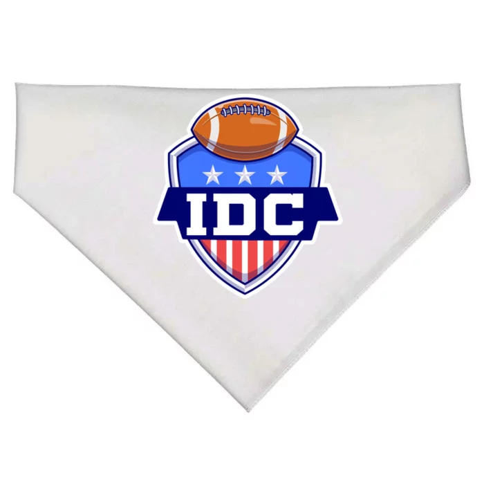 Idc American Football I Don't Care Football Lover Gift USA-Made Doggie Bandana