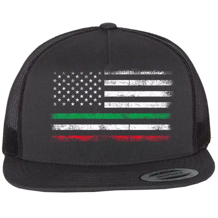 Italian American Flag Italy Flag Flat Bill Trucker Hat