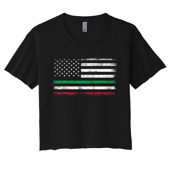 Italian American Flag Italy Flag Women's Crop Top Tee