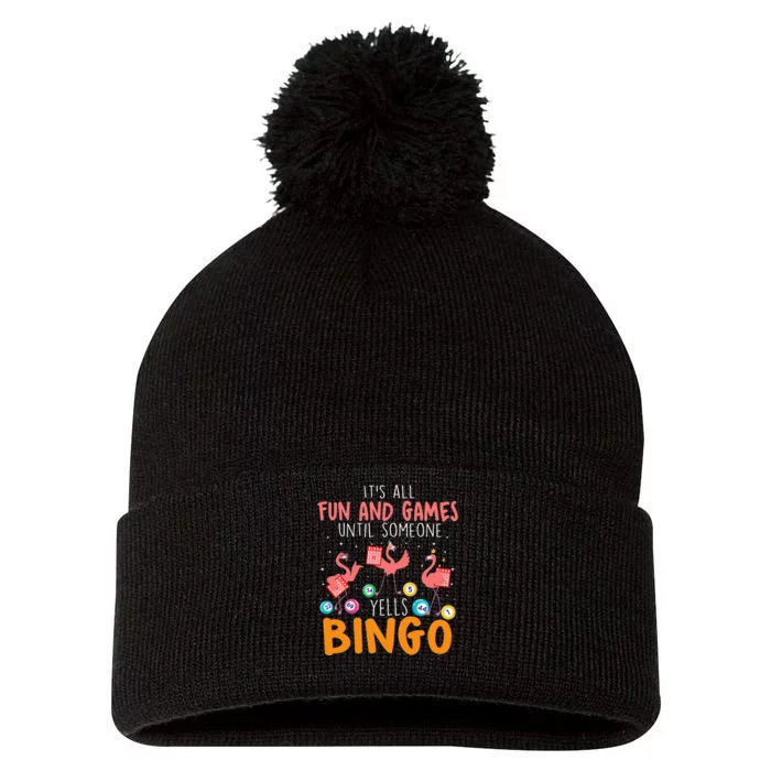 Its All Fun And Games Until Someone Yells Bingo Lover Pom Pom 12in Knit Beanie