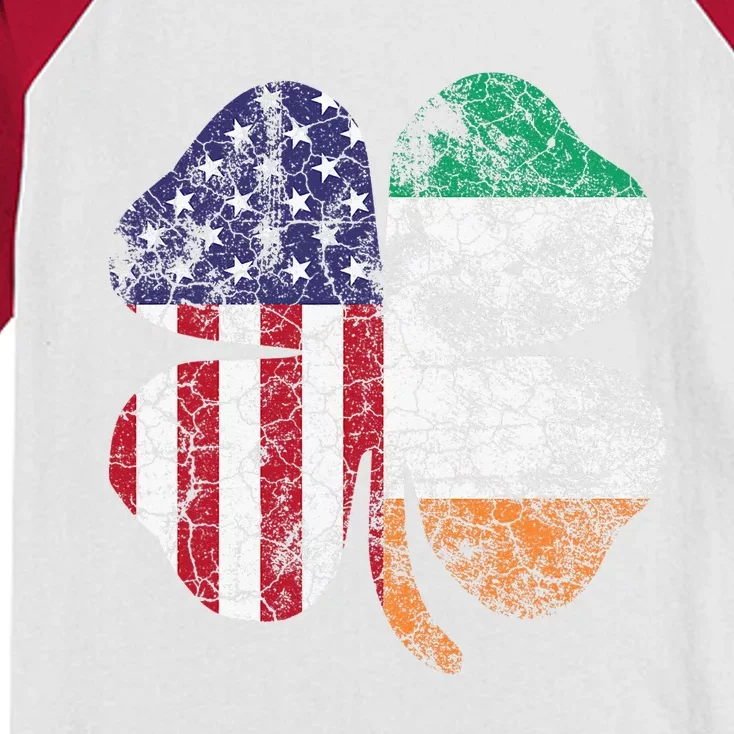 Irish American Flag Ireland Flag ST PATRICKS DAY Gift Lucky Kids Colorblock Raglan Jersey